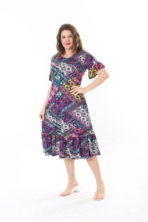 225351 TOPTAN DESENLİ ELBİSE