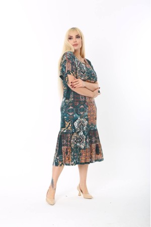 225358 TOPTAN DESENLİ ELBİSE