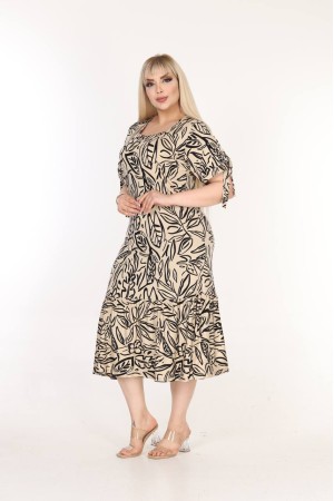 225385 TOPTAN DESENLİ ELBİSE