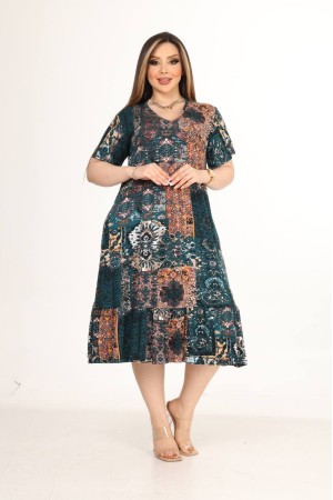 225391 TOPTAN DESENLİ ELBİSE