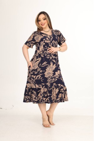 225393 TOPTAN DESENLİ ELBİSE