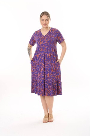 225395 TOPTAN DESENLİ ELBİSE