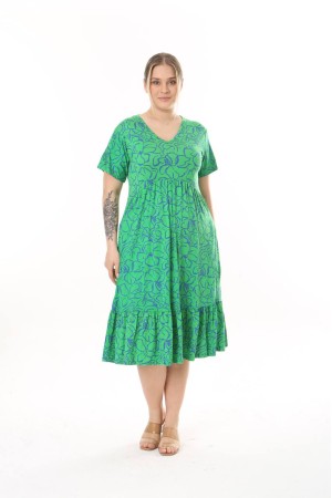 225398 TOPTAN DESENLİ ELBİSE