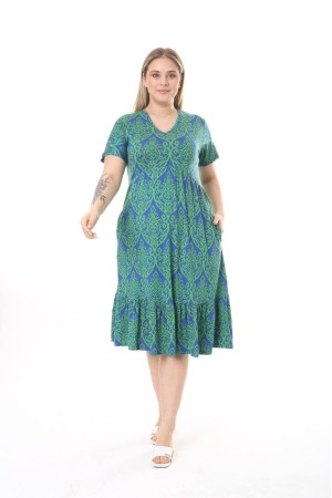 225399 TOPTAN DESENLİ ELBİSE