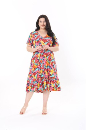 225401 TOPTAN DESENLİ ELBİSE