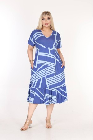 225412 TOPTAN DESENLİ ELBİSE