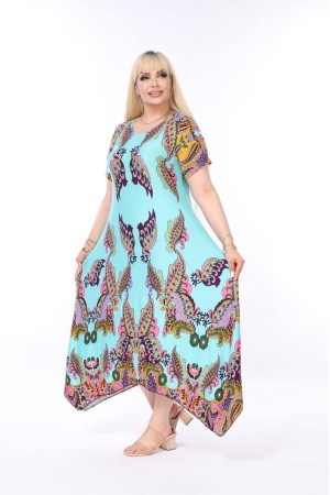 225423 TOPTAN DESENLİ ELBİSE