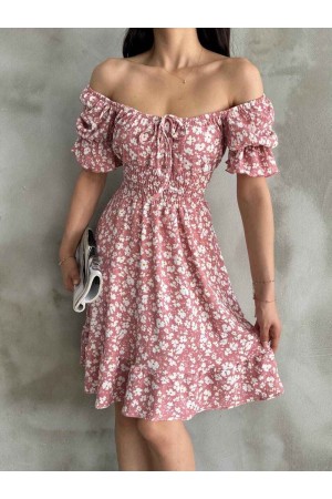 225677 TOPTAN DESENLİ ELBİSE