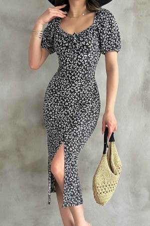 225681 TOPTAN DESENLİ ELBİSE