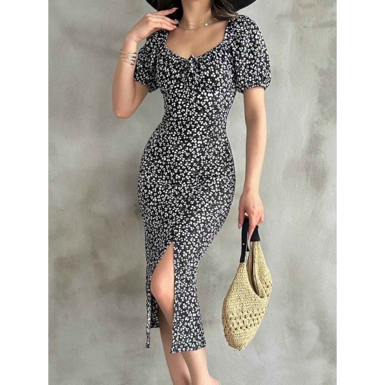 225681 TOPTAN DESENLİ ELBİSE