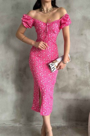 225683 TOPTAN DESENLİ ELBİSE