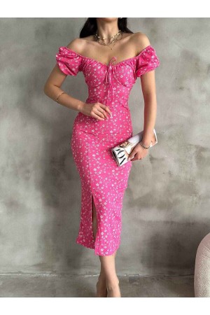 225683 TOPTAN DESENLİ ELBİSE