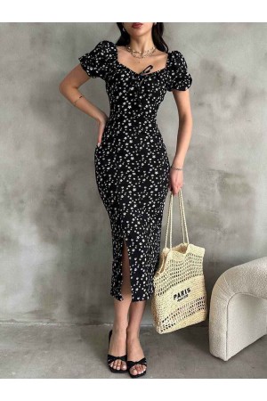 225686 TOPTAN DESENLİ ELBİSE