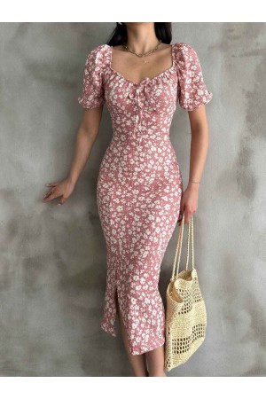 225692 TOPTAN DESENLİ ELBİSE