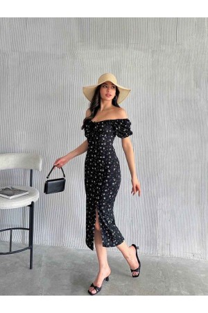 225698 TOPTAN DESENLİ ELBİSE