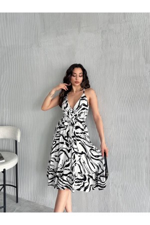 225720 TOPTAN DESENLİ ELBİSE