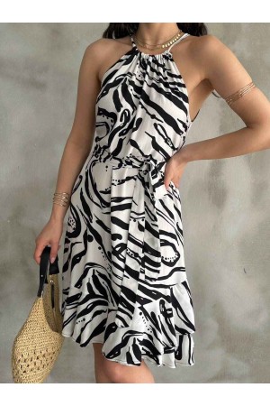 225729 TOPTAN DESENLİ ELBİSE