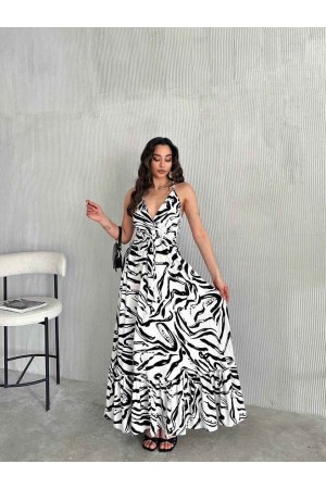 225745 TOPTAN DESENLİ ELBİSE