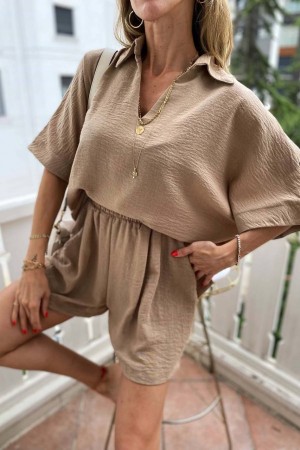 225936 бежевый Шорты костюма