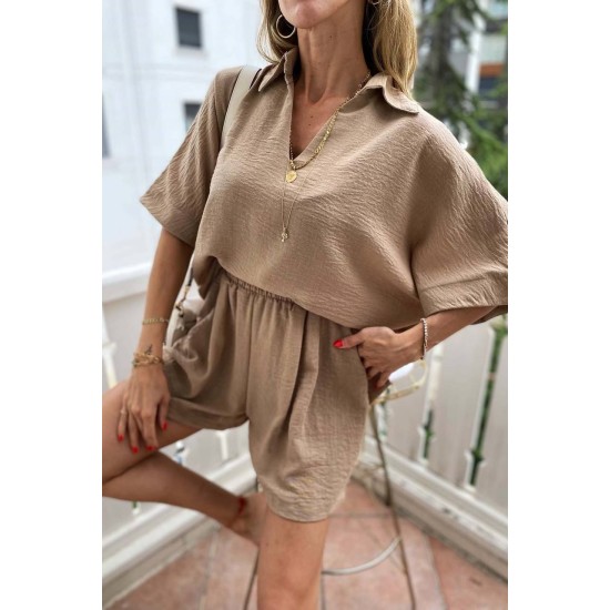 225936 бежевый Шорты костюма