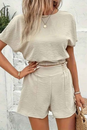 225968 бежевый Шорты костюма