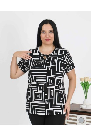 226013 узорчатый БЛУЗКА