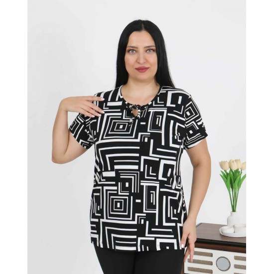 226013 DESENLİ BLUZ