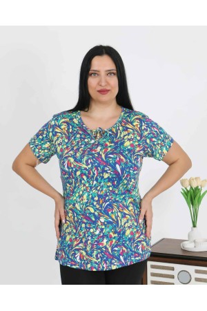 226014 узорчатый БЛУЗКА