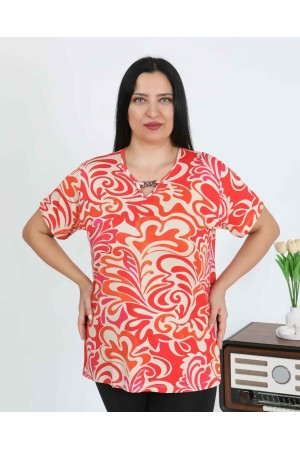 226022 узорчатый БЛУЗКА