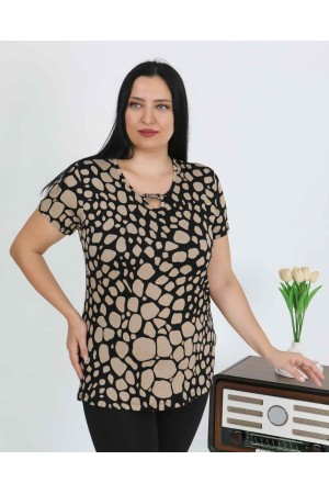 226027 узорчатый БЛУЗКА
