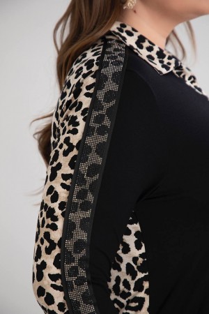 226321 узорчатый БЛУЗКА