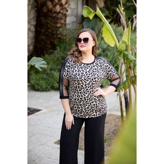 226347 узорчатый БЛУЗКА