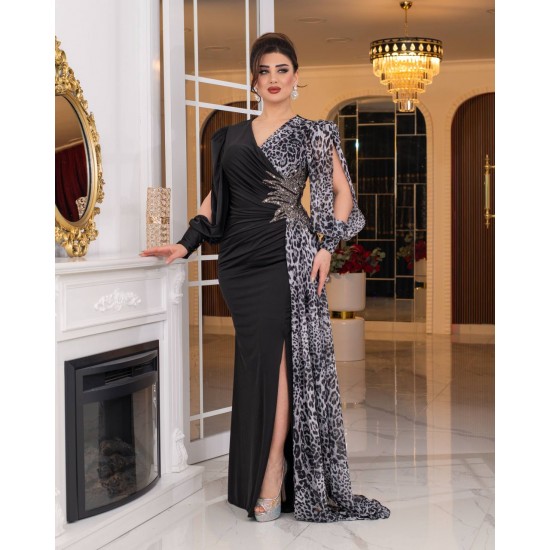 226425 leopard Evening dress