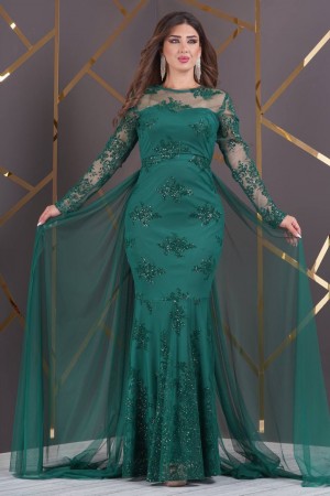 226467 Изумрудно-зеленый Вечернее платье