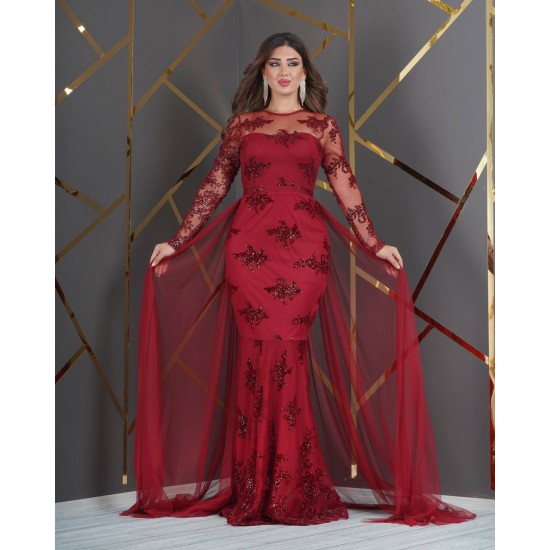 226468 Бургундия Вечернее платье