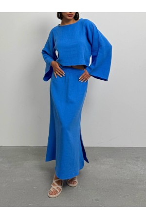 226884 MAVİ ETEK TAKIM