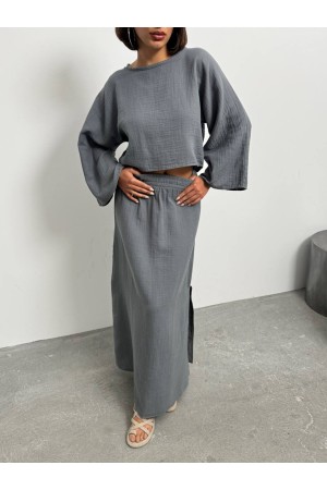 226888 GRİ ETEK TAKIM