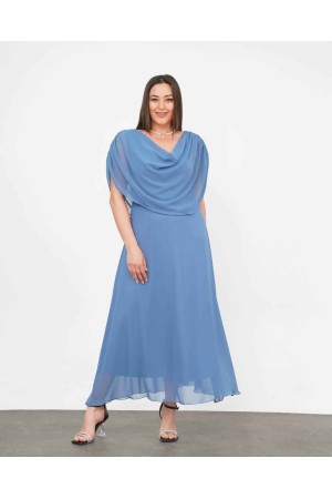 227723 TOPTAN BEBE MAVİ ELBİSE