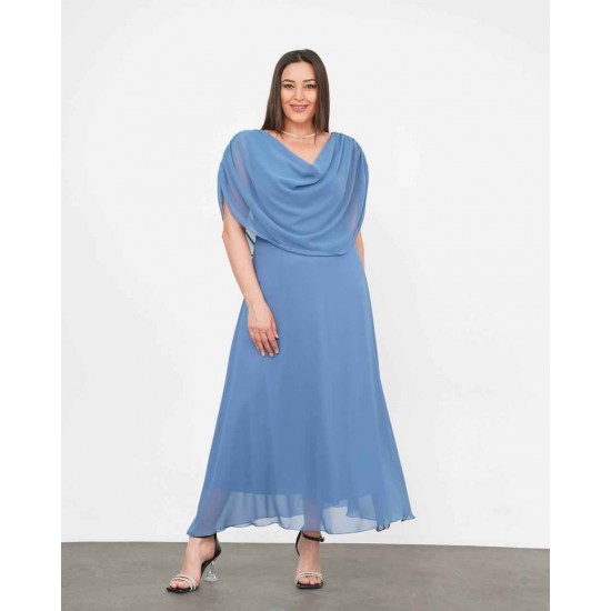 227723 TOPTAN BEBE MAVİ ELBİSE