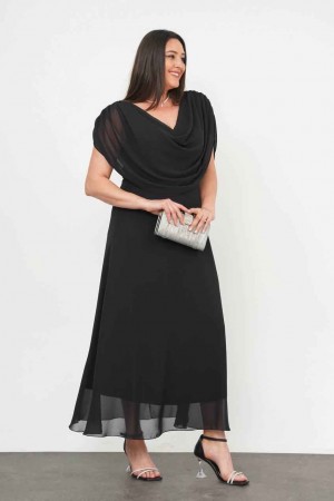 227725 TOPTAN SİYAH ELBİSE