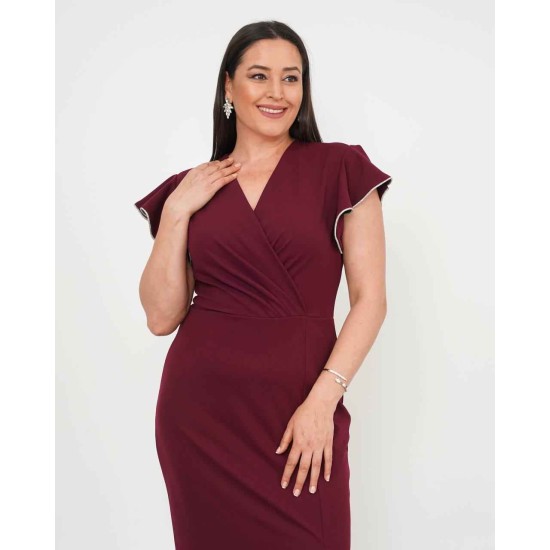 227727 burgundy DRESS