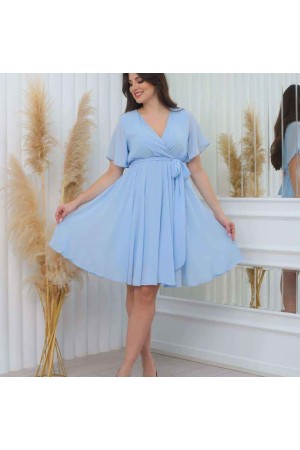 227737 TOPTAN BEBE MAVİ ELBİSE