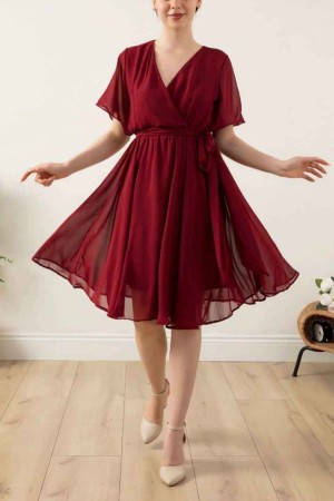 227739 burgundy DRESS