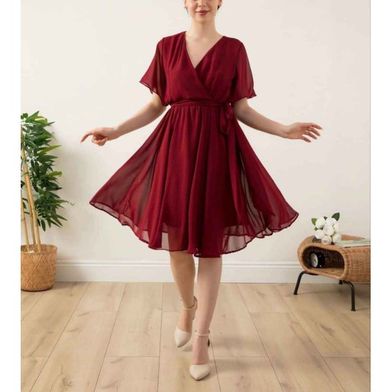 227739 burgundy DRESS