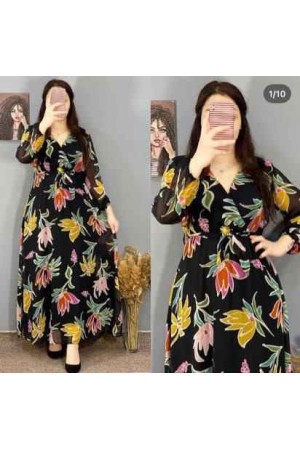 227749 TOPTAN DESENLİ ELBİSE