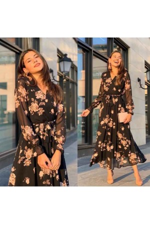 227754 TOPTAN DESENLİ ELBİSE