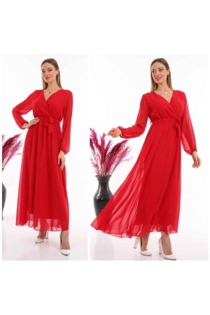 227759 TOPTAN KIRMIZI ELBİSE