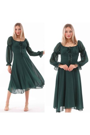 227775 TOPTAN BORDO ELBİSE