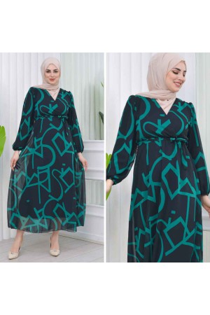 227779 TOPTAN DESENLİ ELBİSE