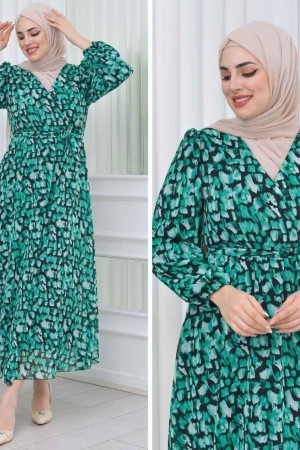 227780 TOPTAN DESENLİ ELBİSE